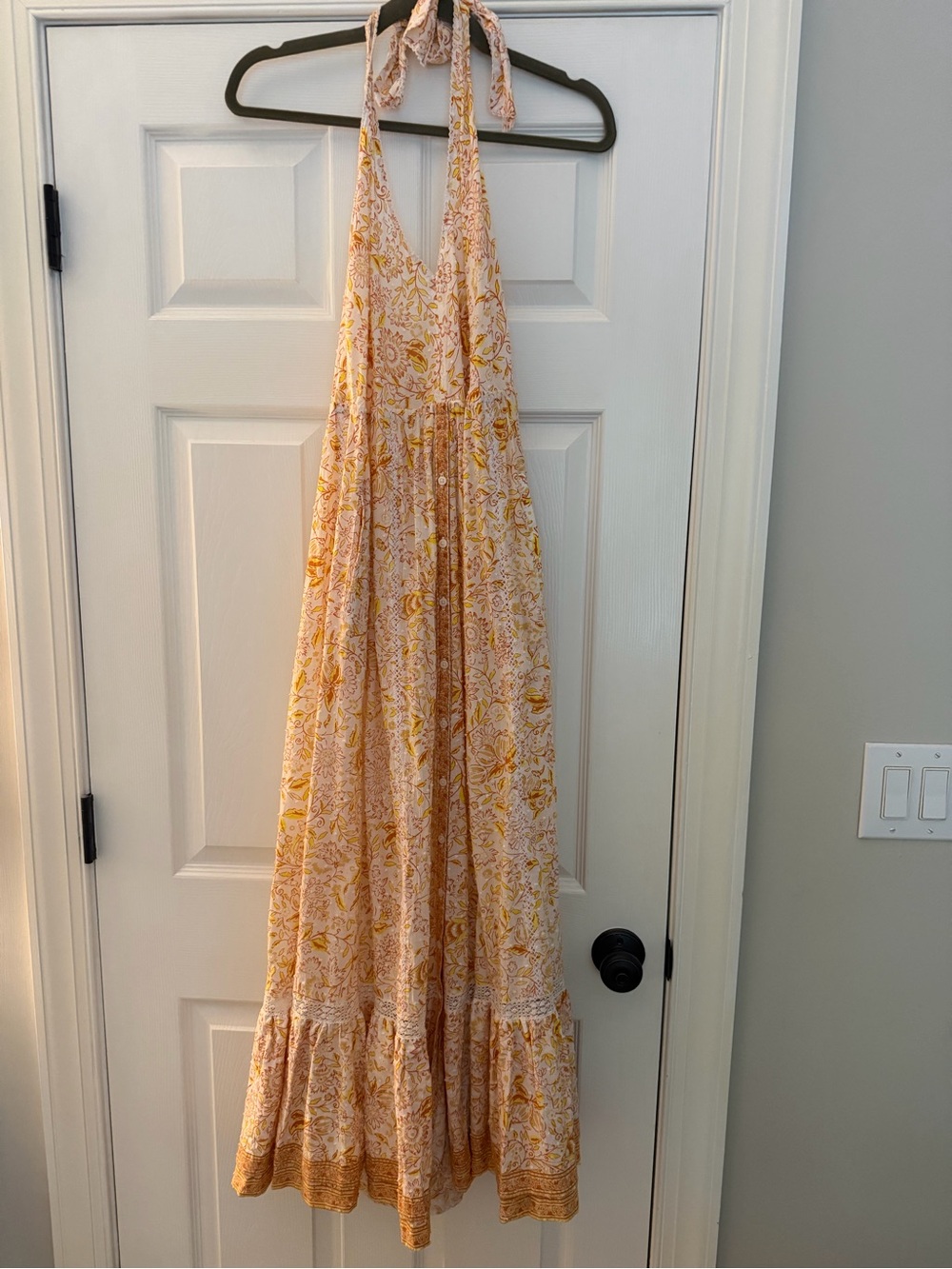 Poupette St. Barth Yellow Floral Halter Maxi Dress daughter wore once